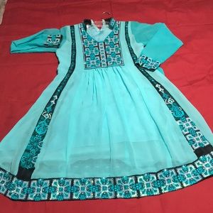 Aqua Indian Dress (Pant and Kameez)